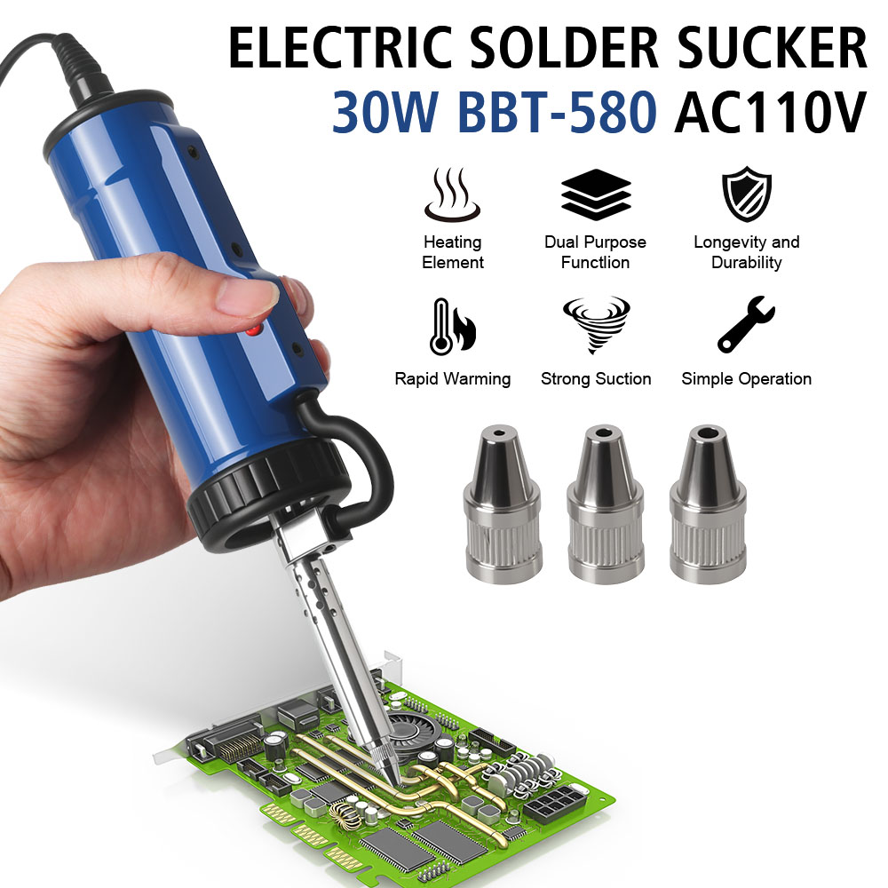 Desoldering Pump Electric Vacuum Station - 3개의 흡입 노즐이 있는 펌프 제거기